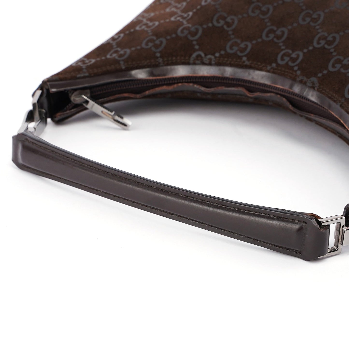 1997 Brown Suede GG Shoulder Bag