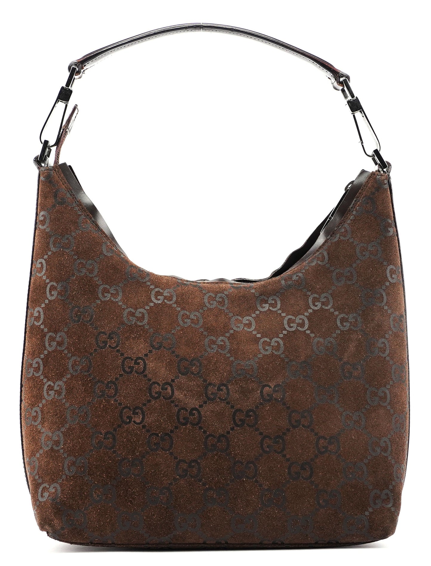 1997 Brown Suede GG Shoulder Bag