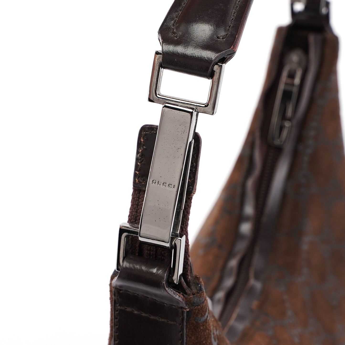 1997 Brown Suede GG Shoulder Bag