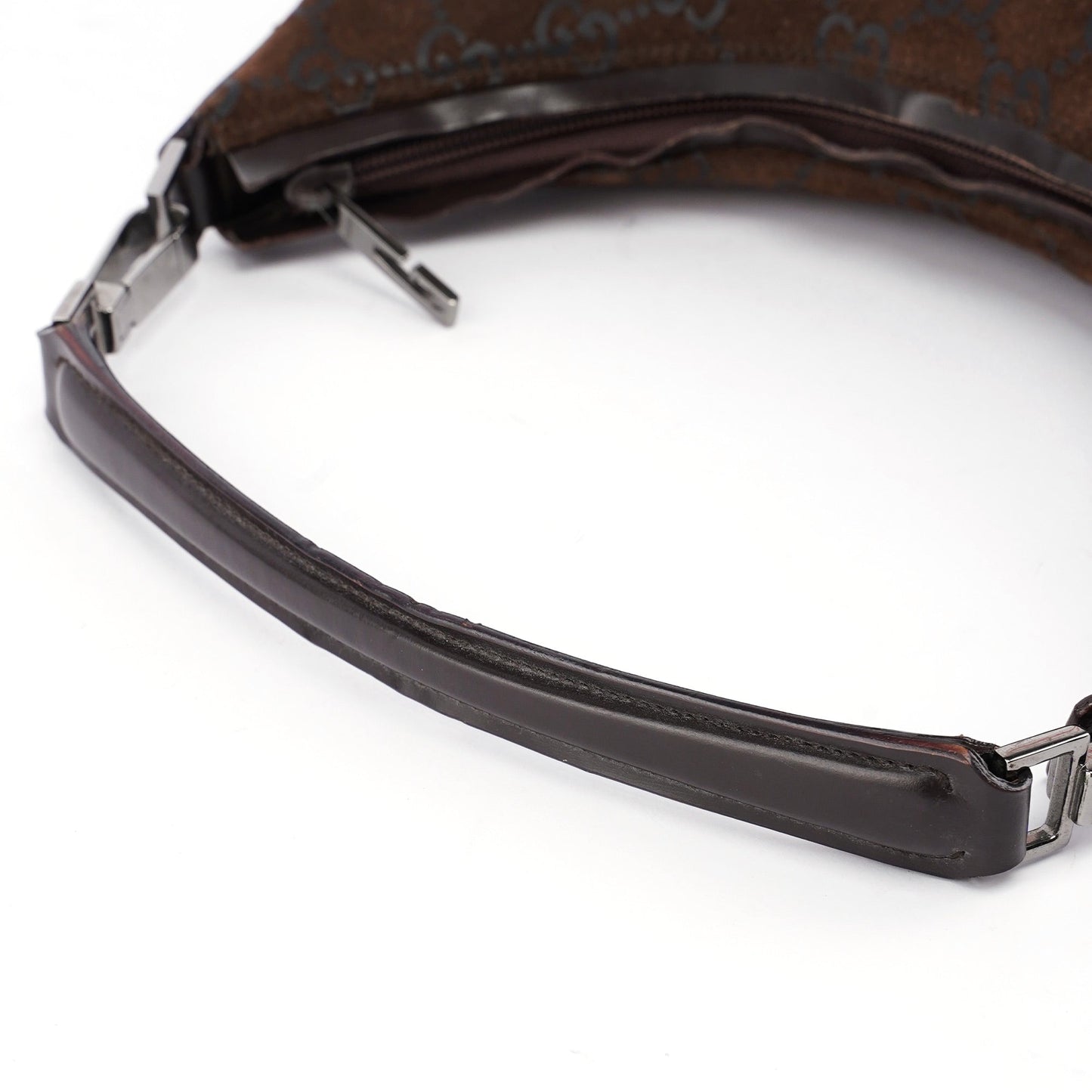 1997 Brown Suede GG Shoulder Bag