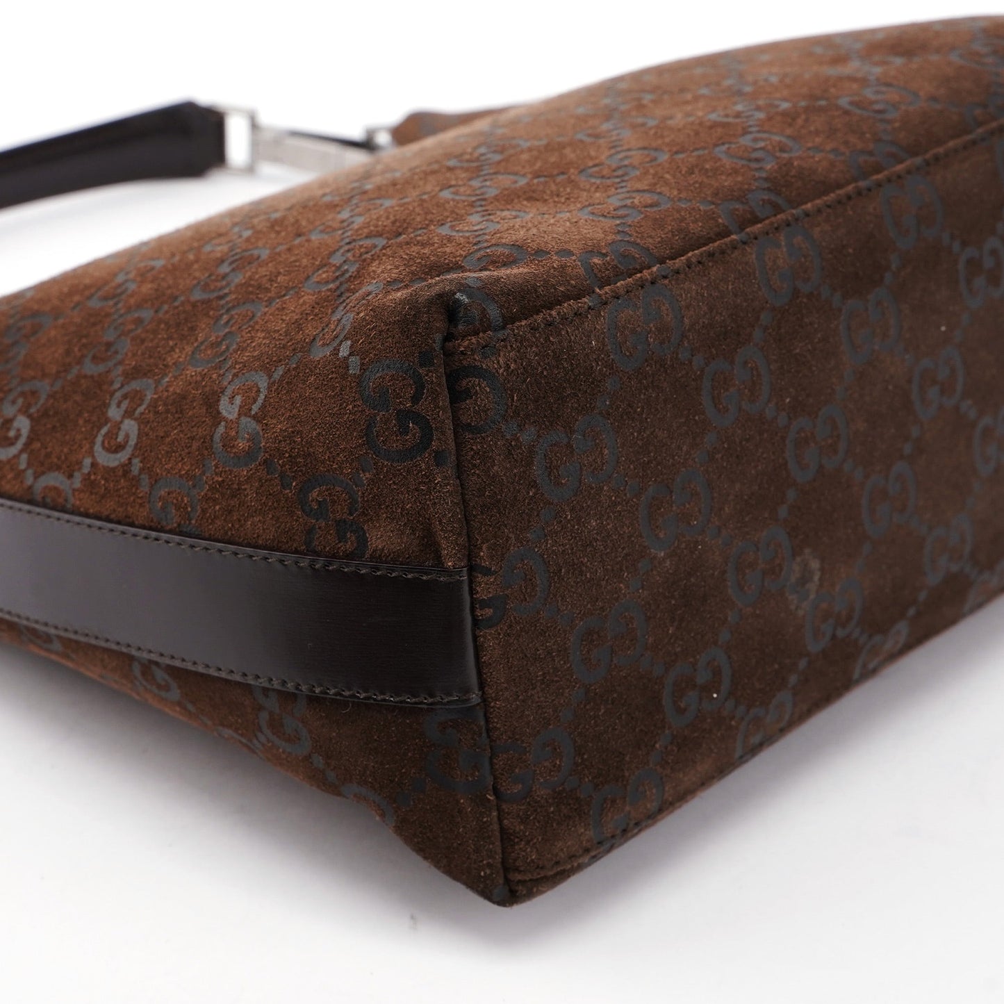 1997 Brown Suede GG Shoulder Bag