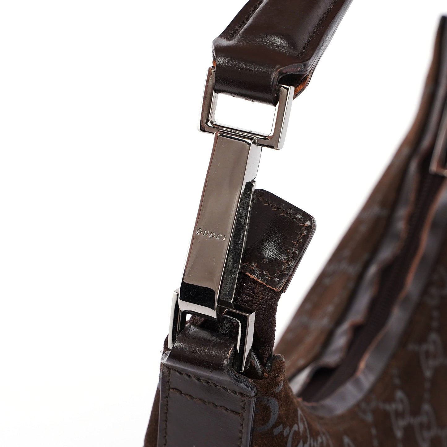 1997 Brown Suede GG Shoulder Bag