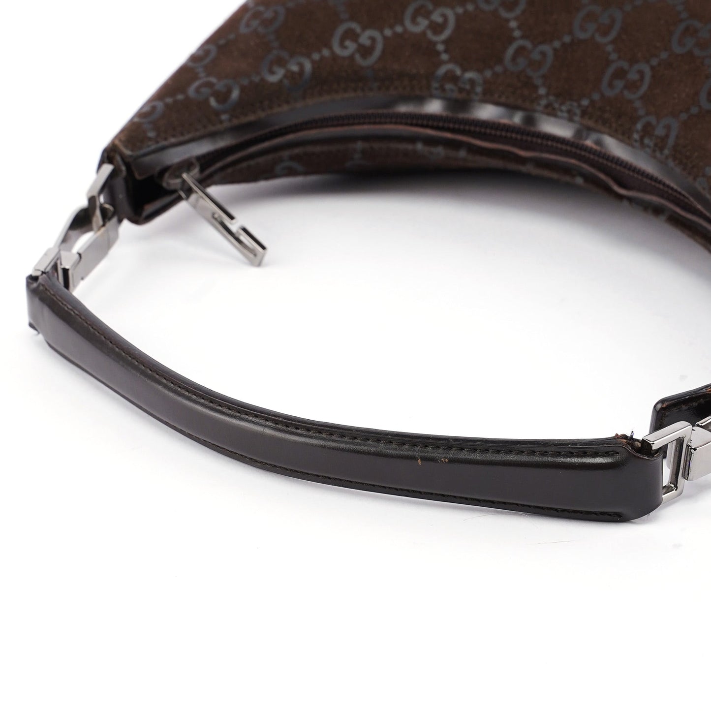 1997 Brown Suede GG Shoulder Bag