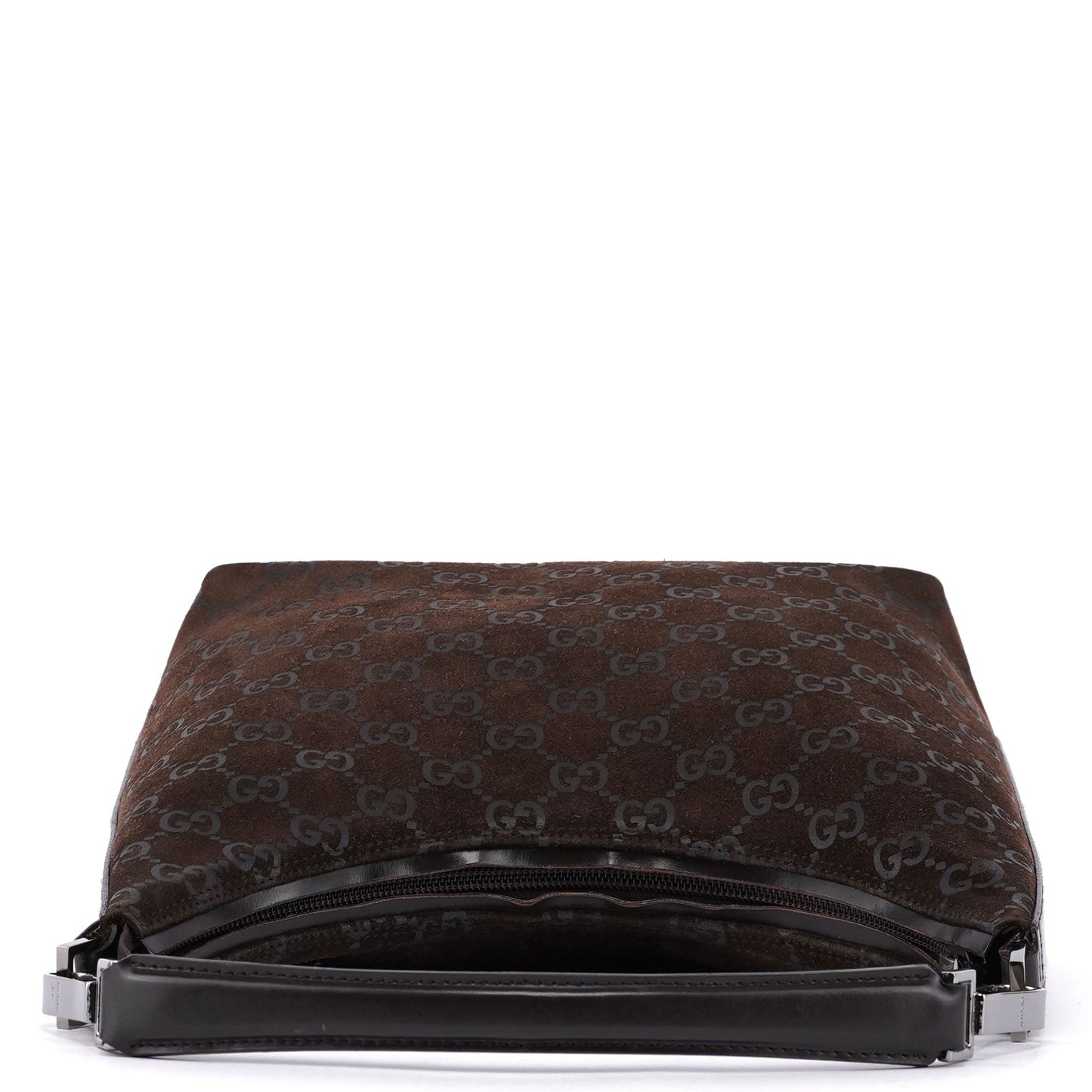 1997 Brown Suede GG Shoulder Bag