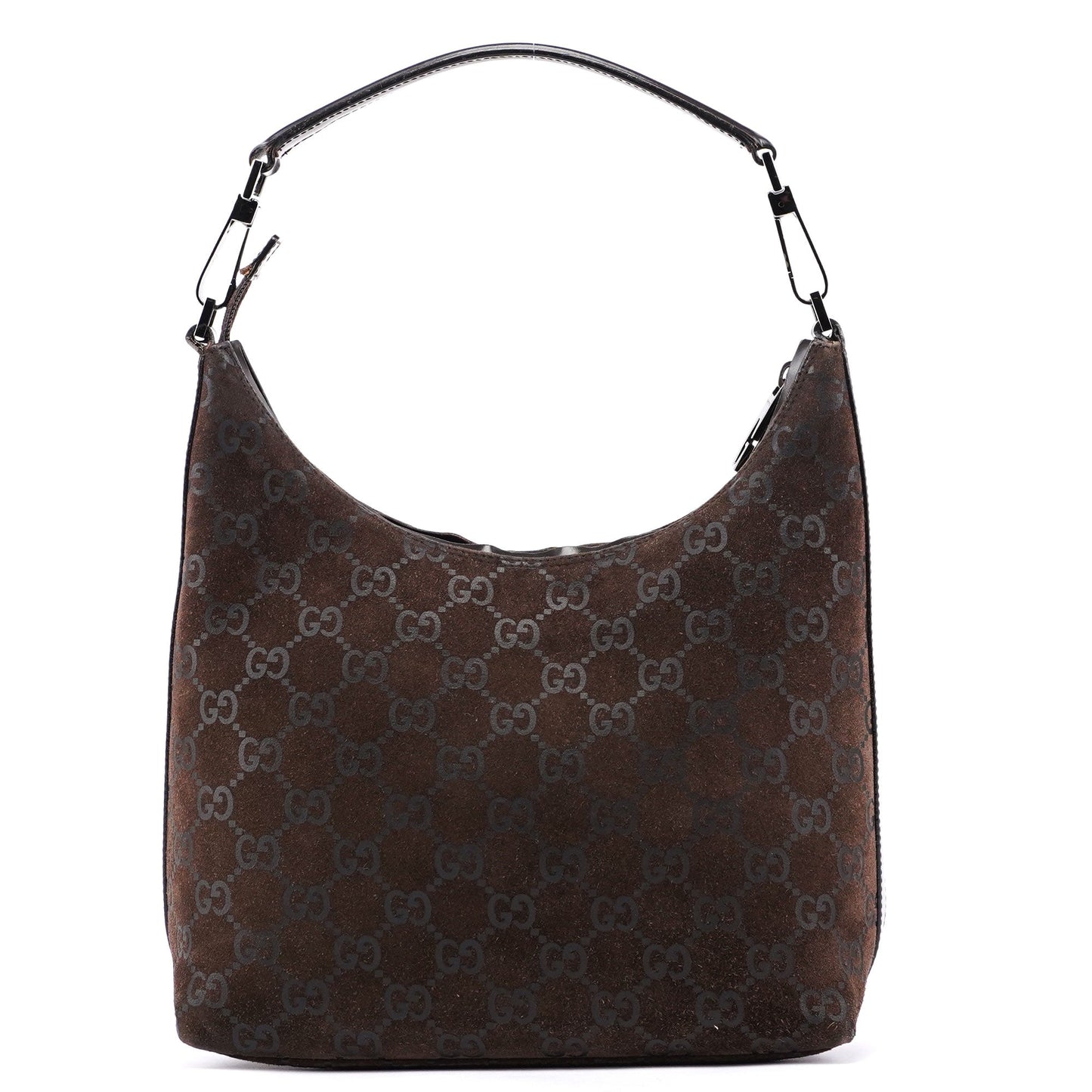 1997 Brown Suede GG Shoulder Bag