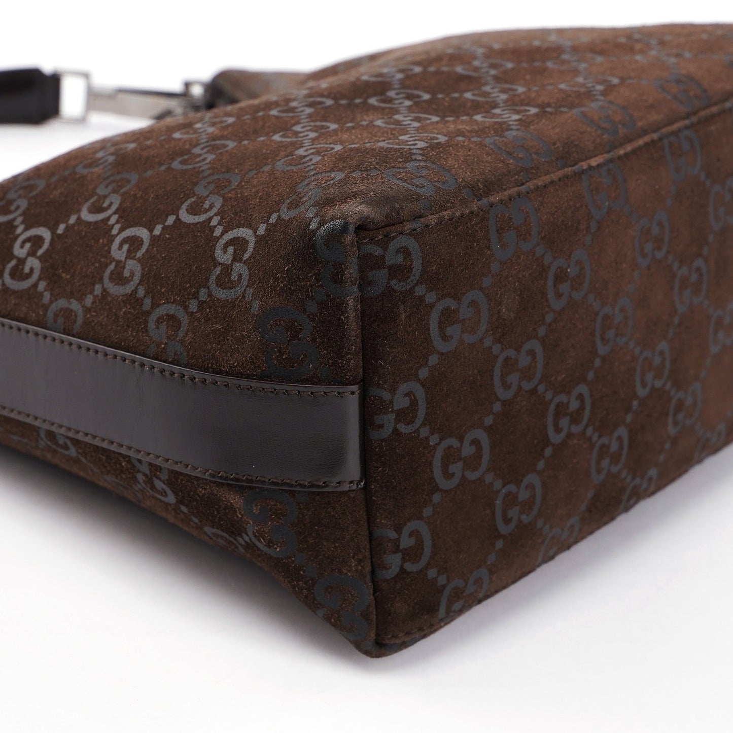 1997 Brown Suede GG Shoulder Bag