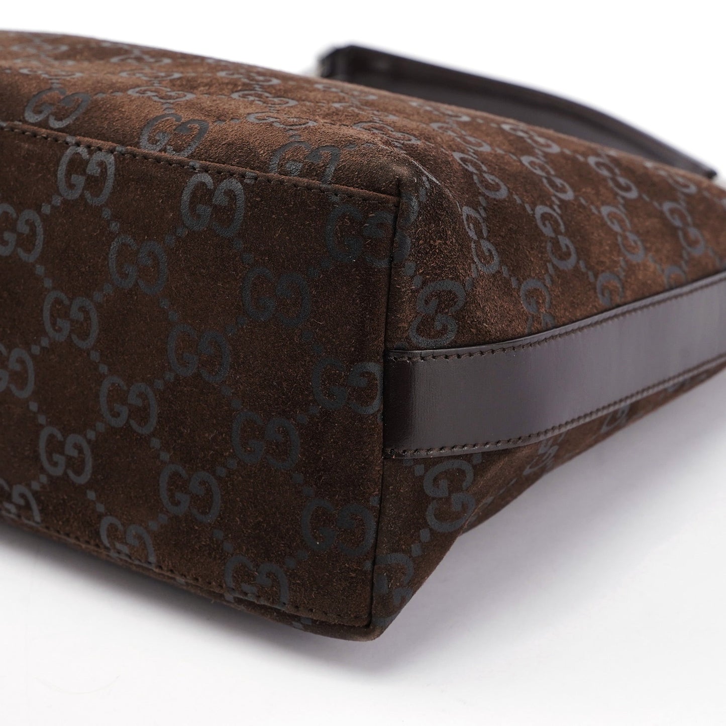 1997 Brown Suede GG Shoulder Bag