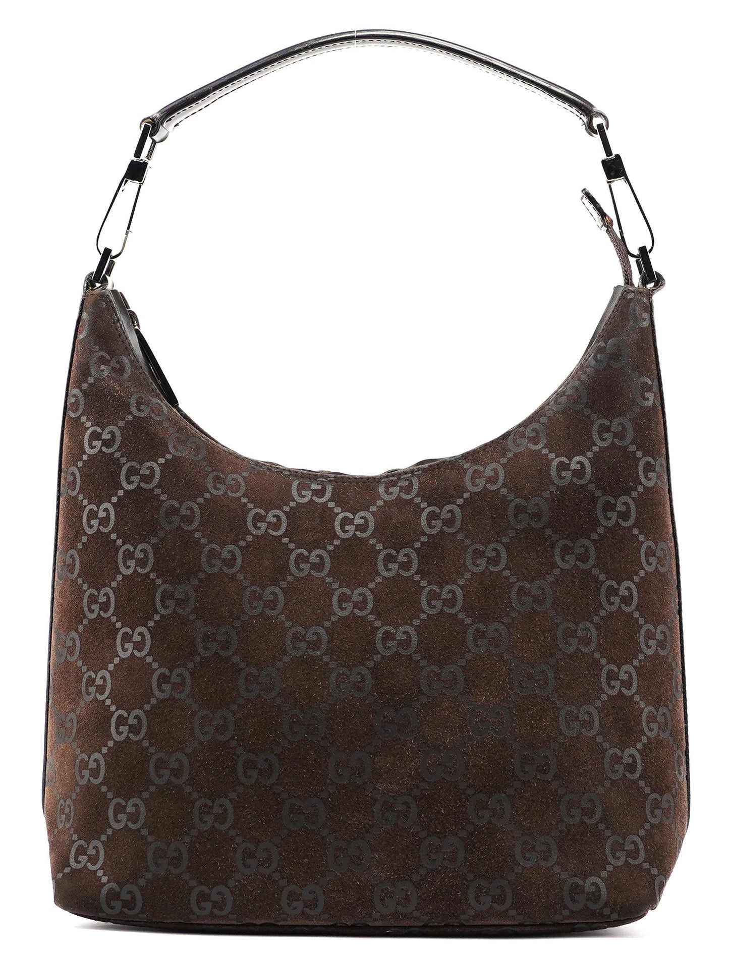 1997 Brown Suede GG Shoulder Bag