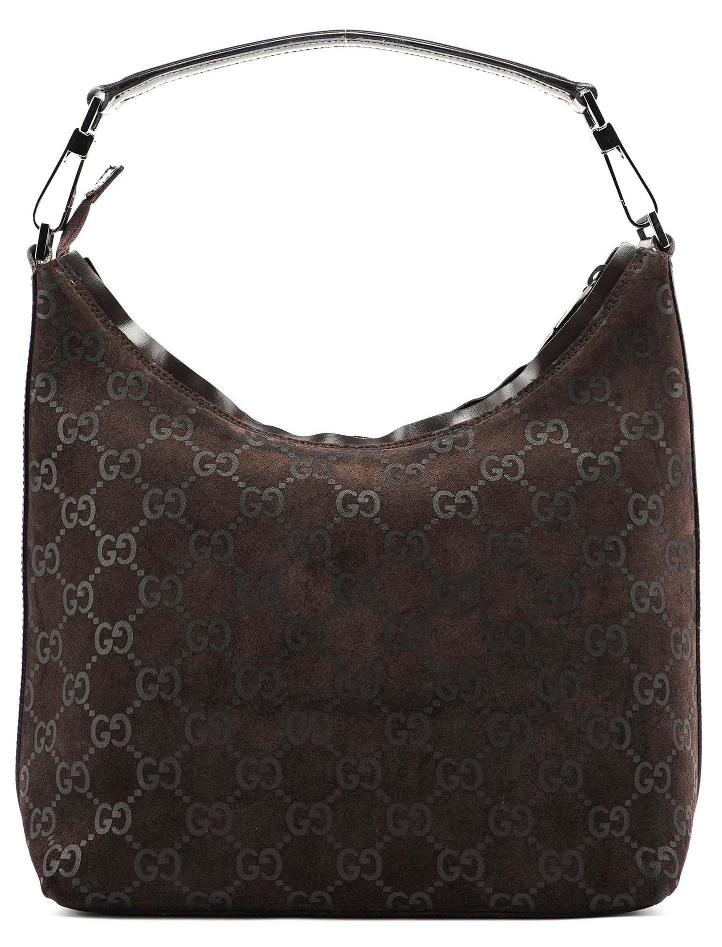 1997 Brown Suede GG Shoulder Bag