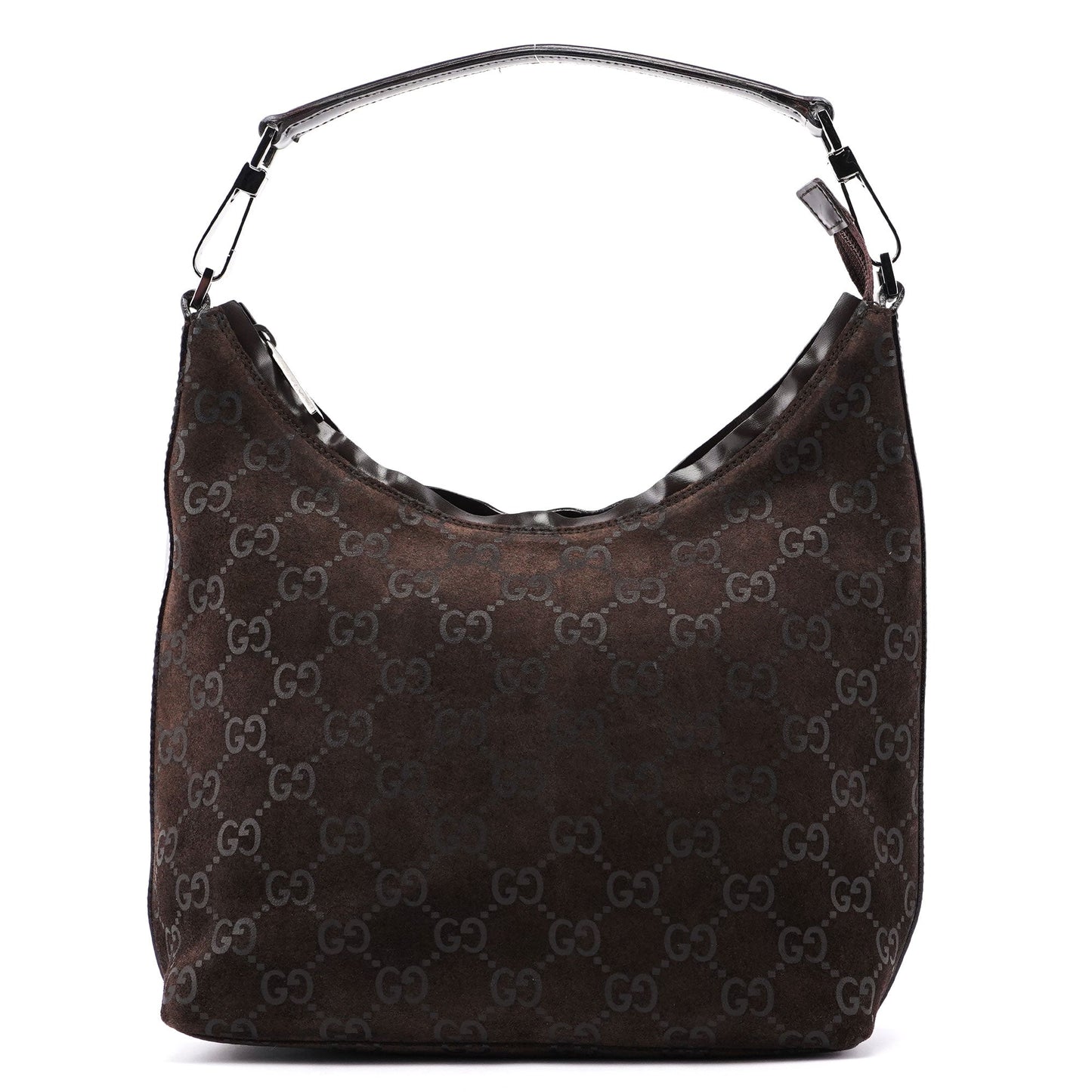 1997 Brown Suede GG Shoulder Bag