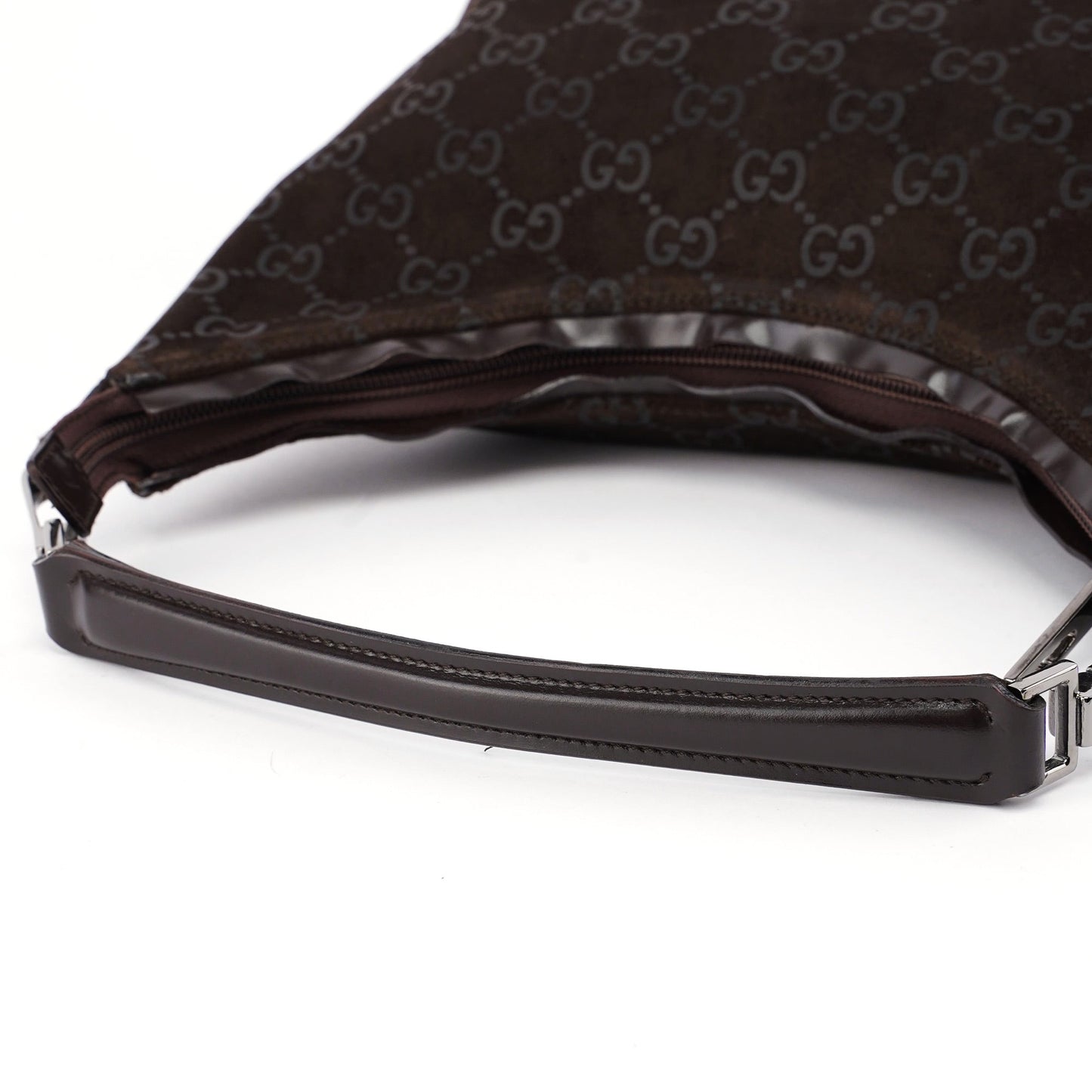 1997 Brown Suede GG Shoulder Bag