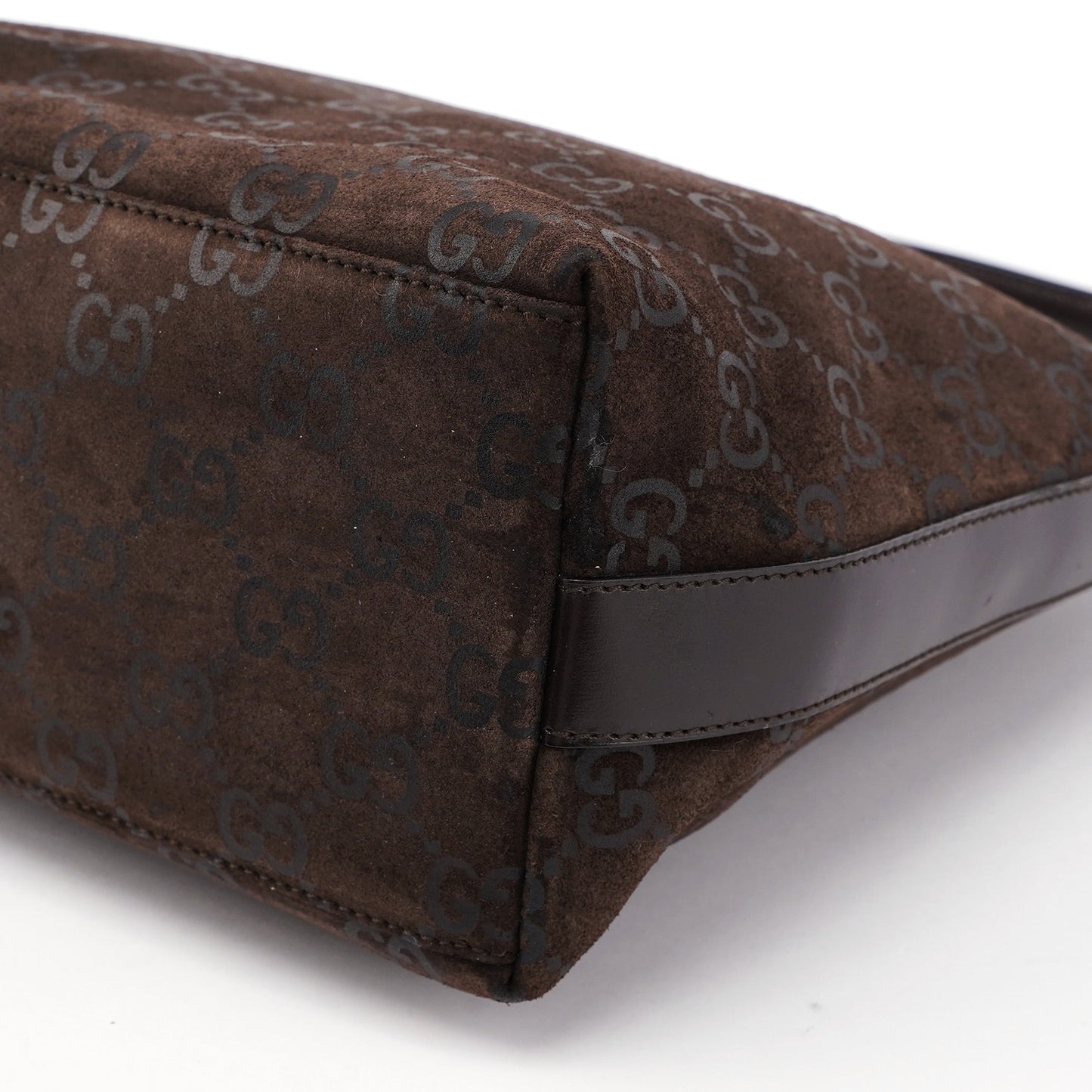 1997 Brown Suede GG Shoulder Bag