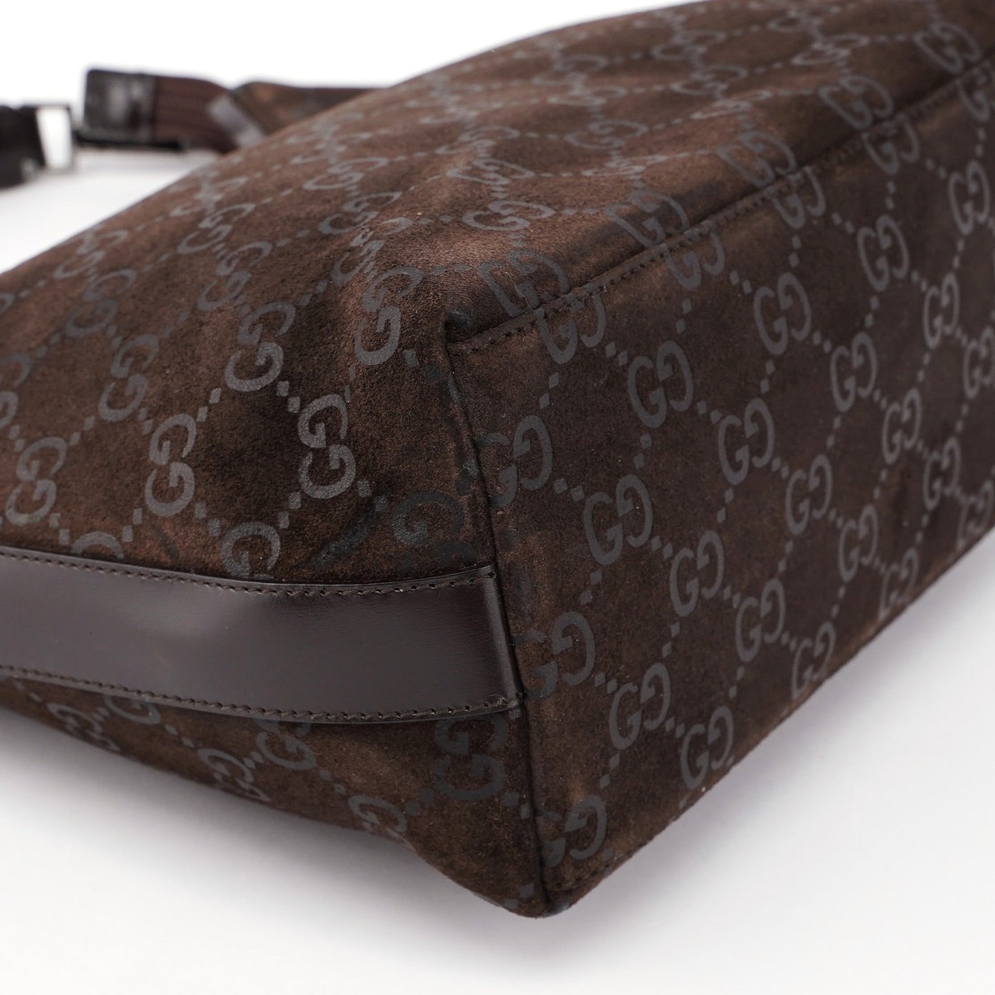 1997 Brown Suede GG Shoulder Bag