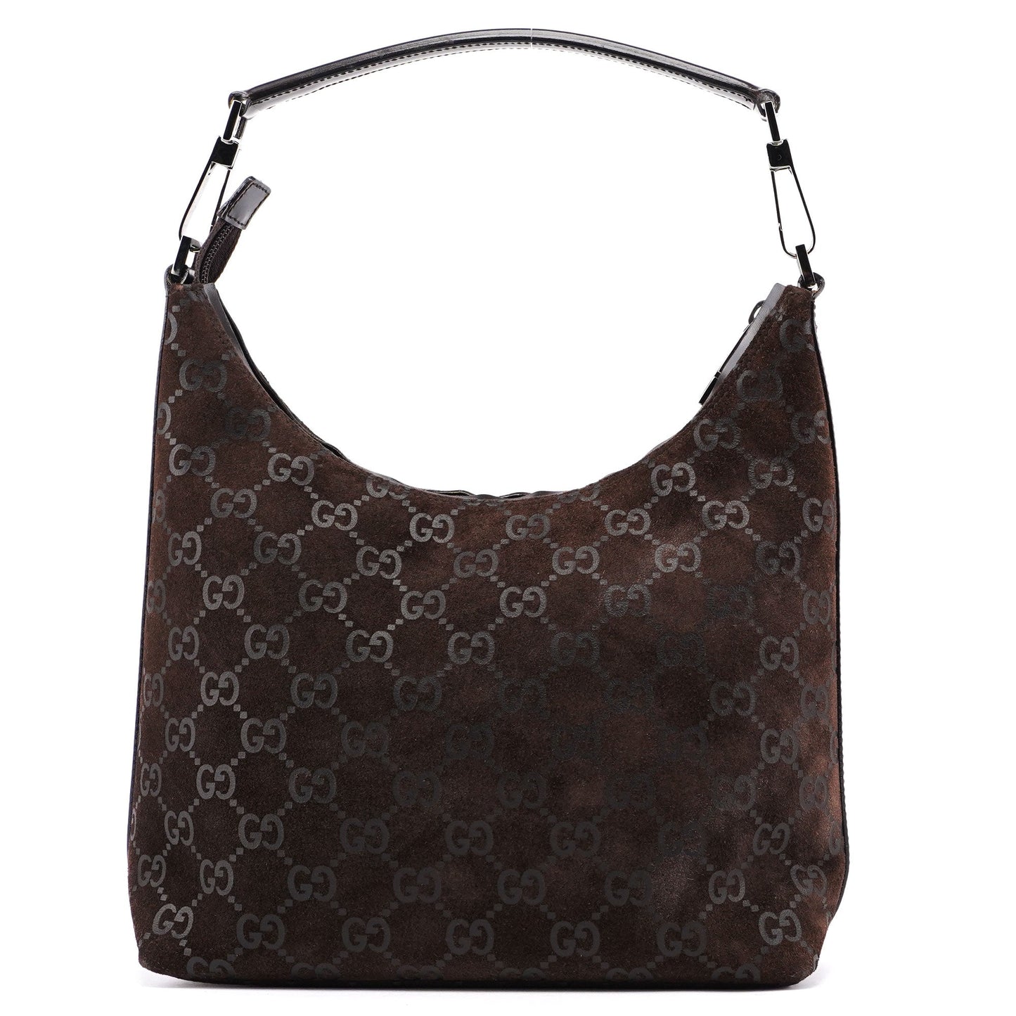 1997 Brown Suede GG Shoulder Bag