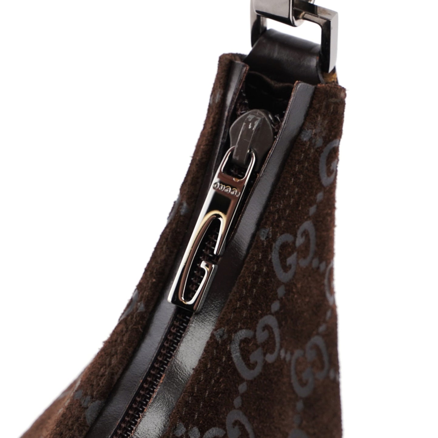 1997 Brown Suede GG Shoulder Bag