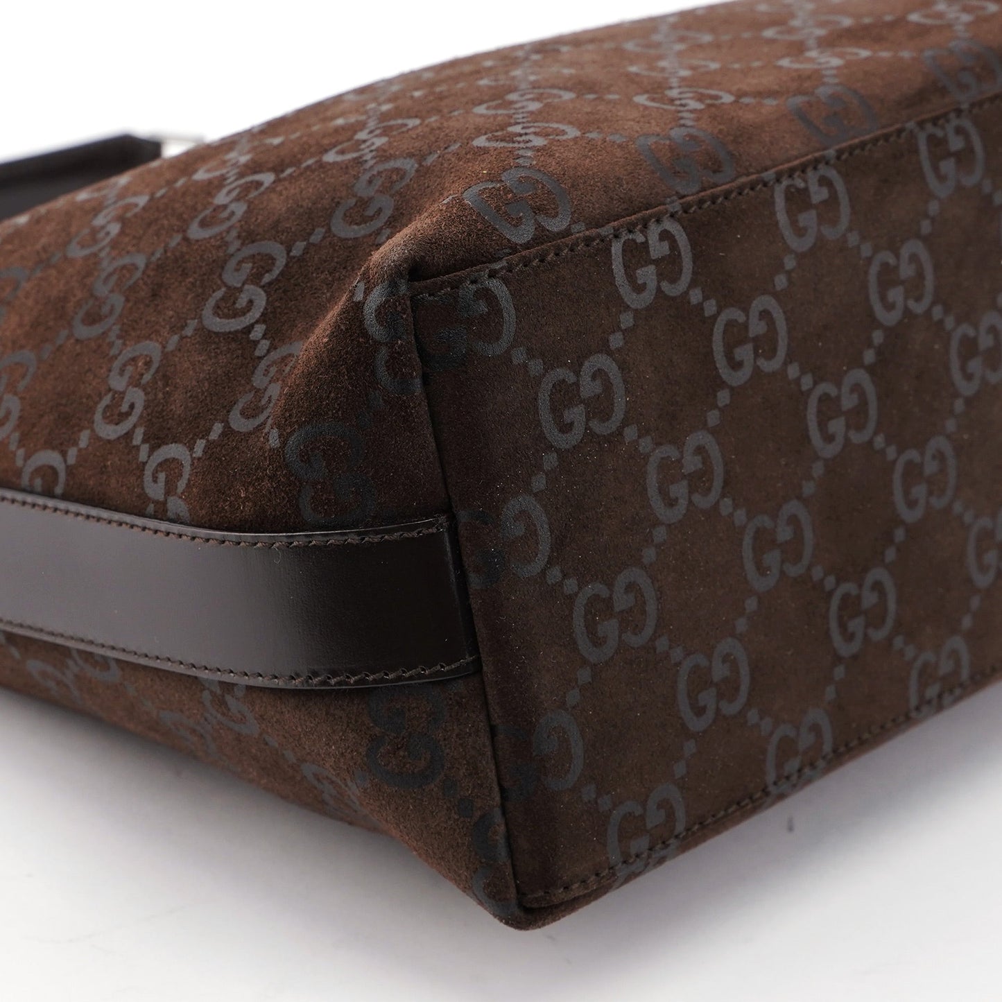 1997 Brown Suede GG Shoulder Bag