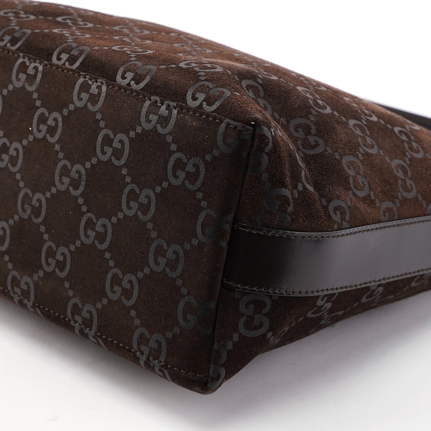 1997 Brown Suede GG Shoulder Bag