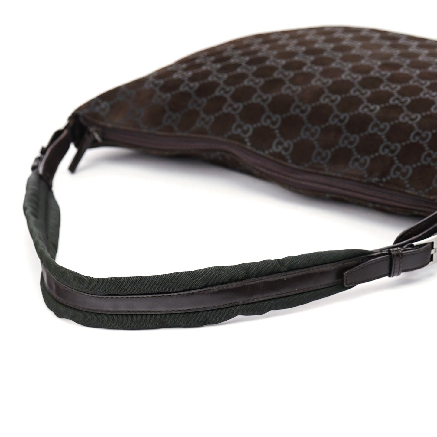 1997 Brown Suede GG Shoulder Bag