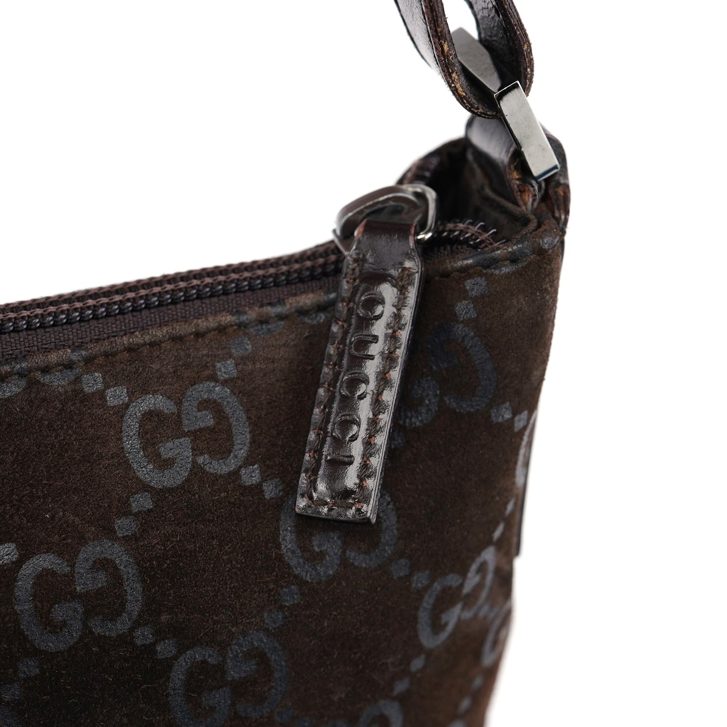 1997 Brown Suede GG Shoulder Bag