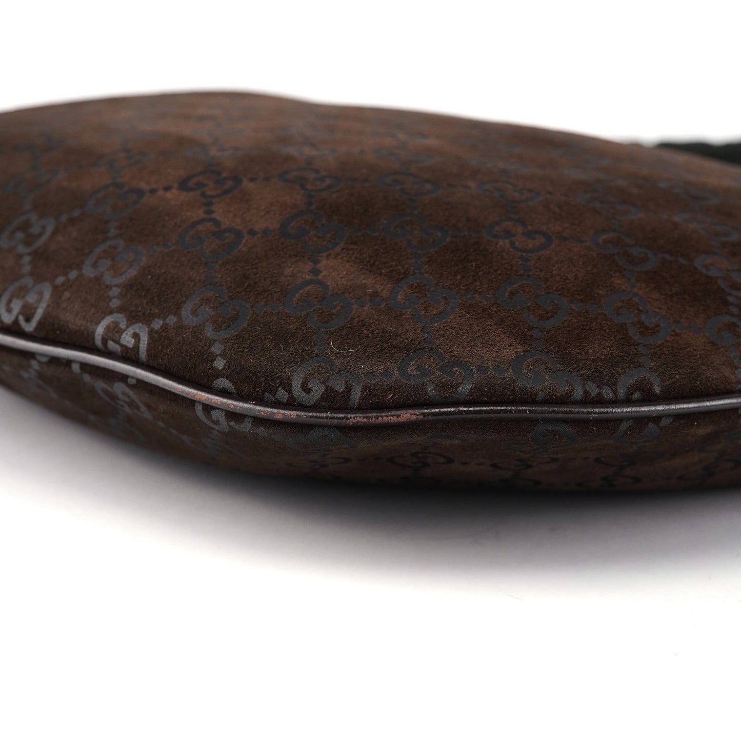 1997 Brown Suede GG Shoulder Bag