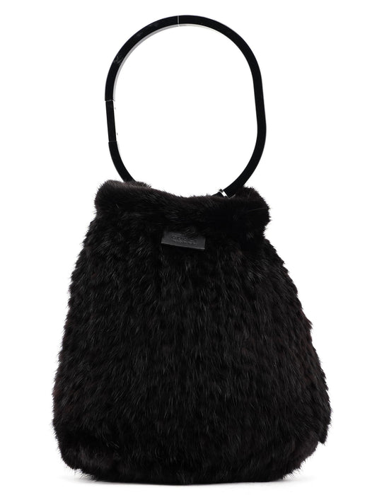 1999 Black Mink Fur Ring Bag 007 2129