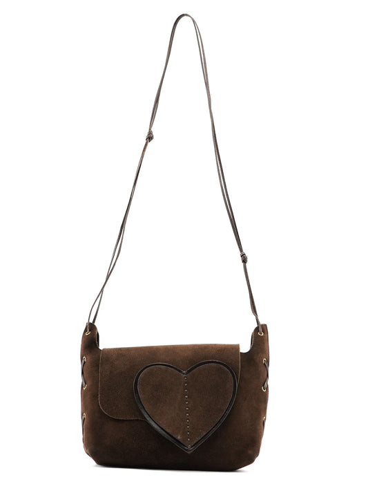 2001 Suede Heart Shoulder Bag