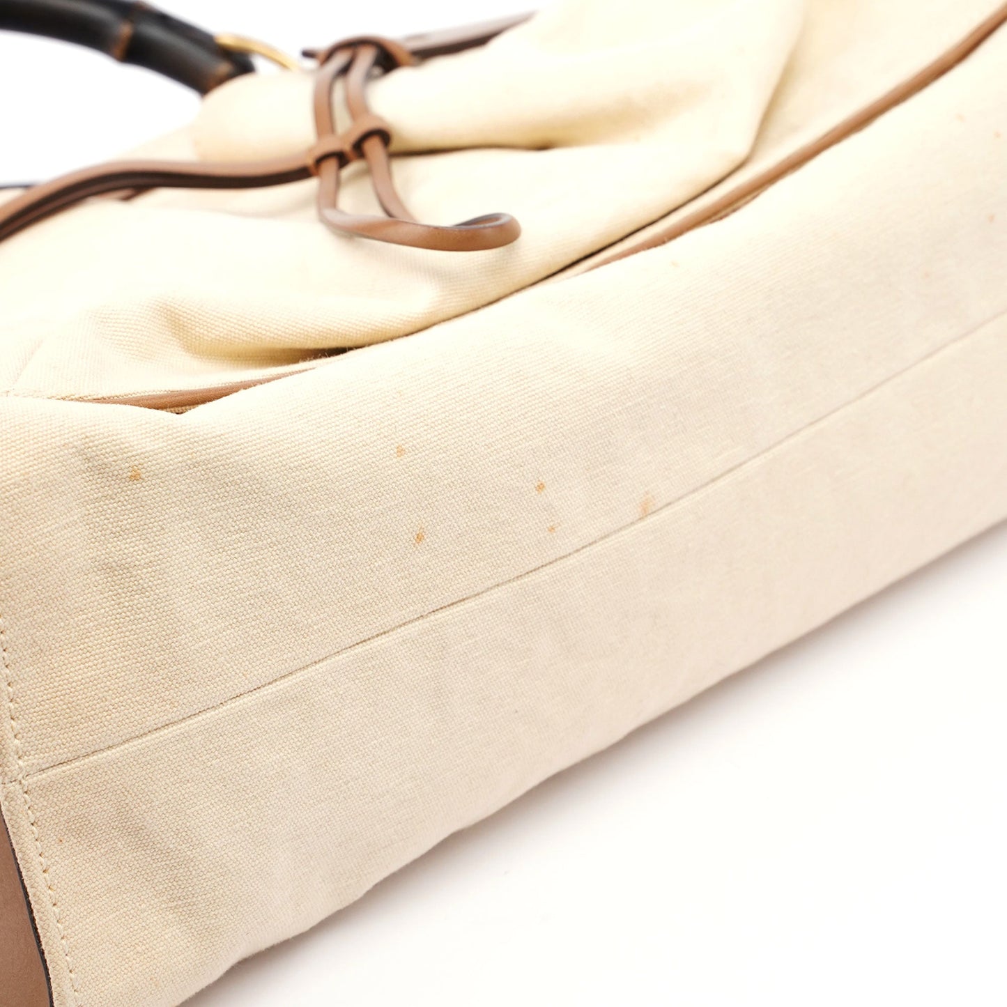 2002 Beige Canvas Bamboo Tote