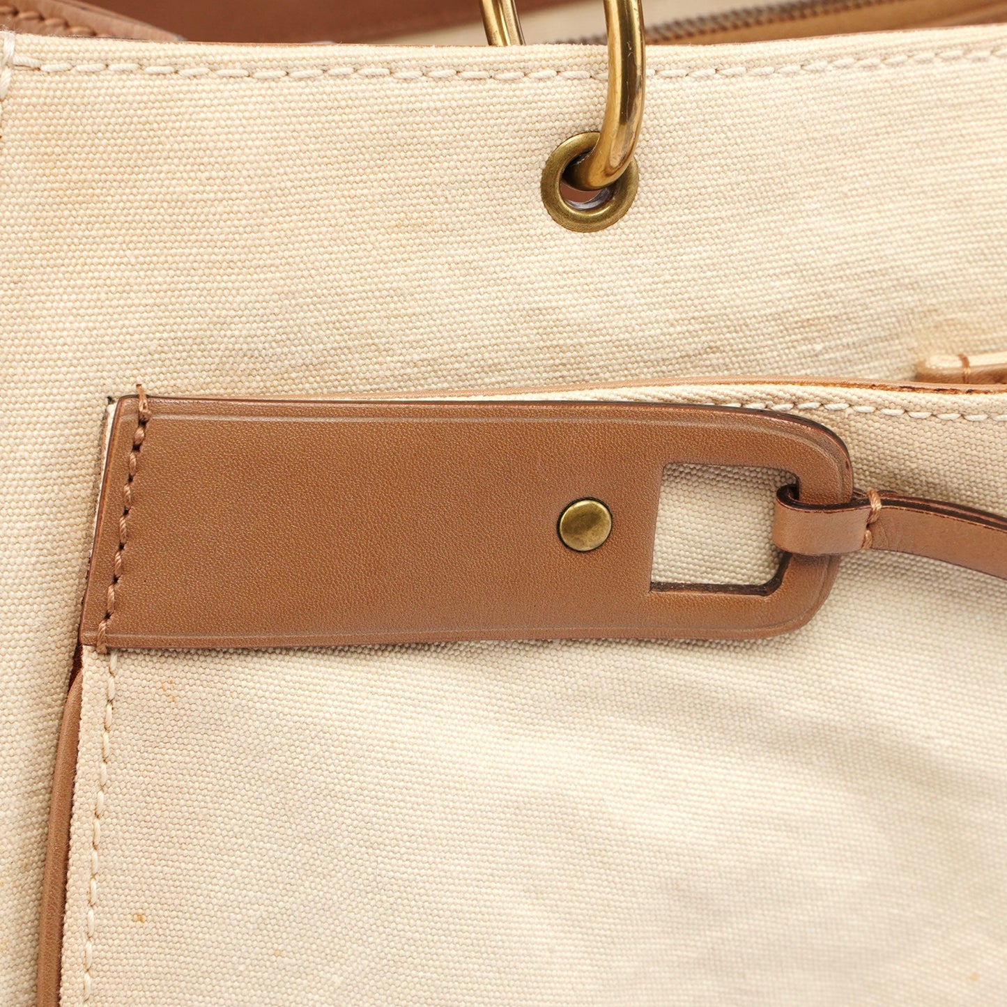 2002 Beige Canvas Bamboo Tote