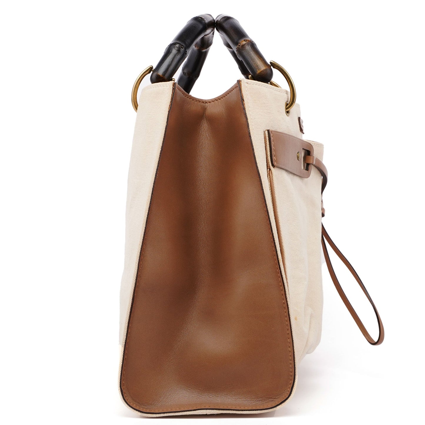 2002 Beige Canvas Bamboo Tote