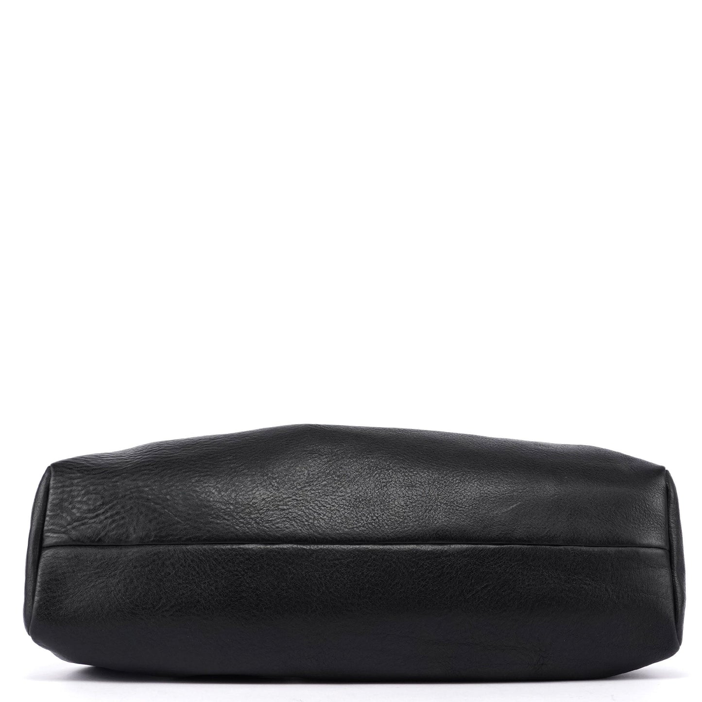 2002 Black Leather Runway Wood Handle Bag