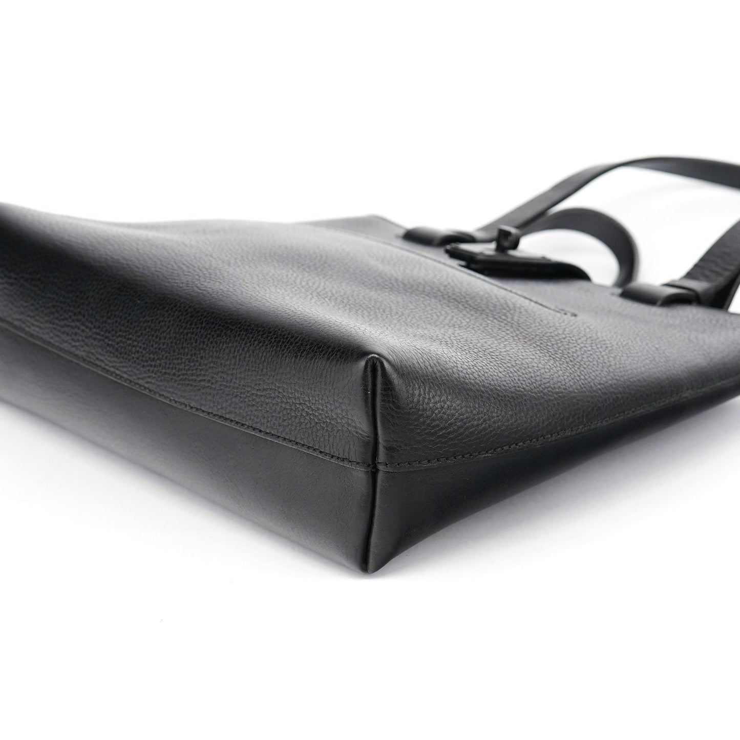 2002 Black Leather Turnlock Tote Bag