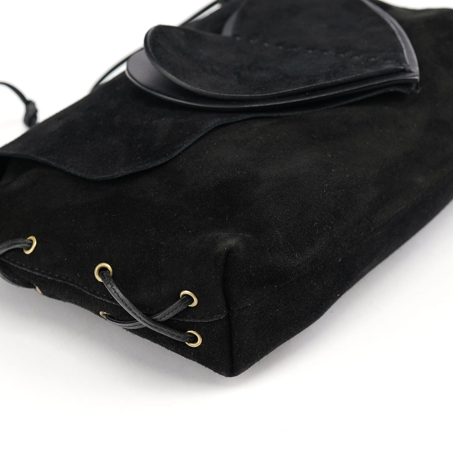 2002 Black Suede Heart Crossbody Bag
