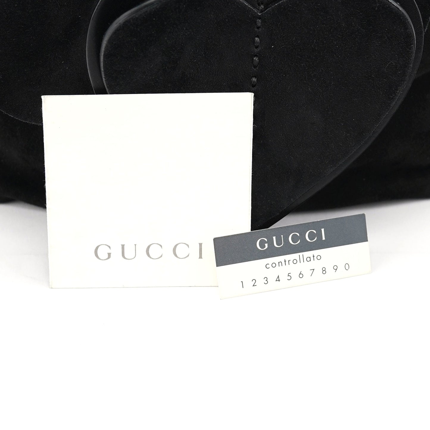 2002 Black Suede Heart Crossbody Bag