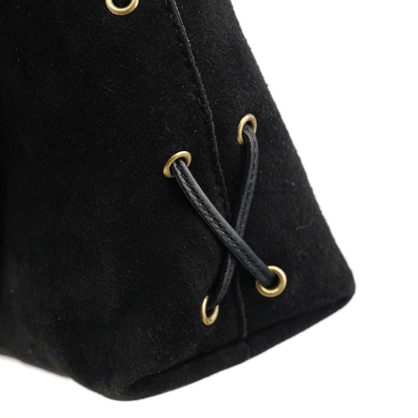 2002 Black Suede Heart Crossbody Bag