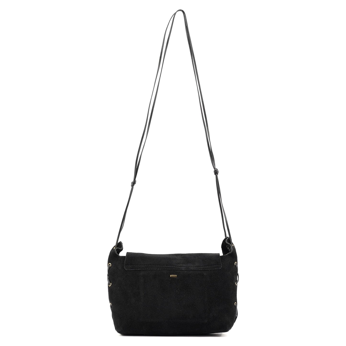 2002 Black Suede Heart Crossbody Bag