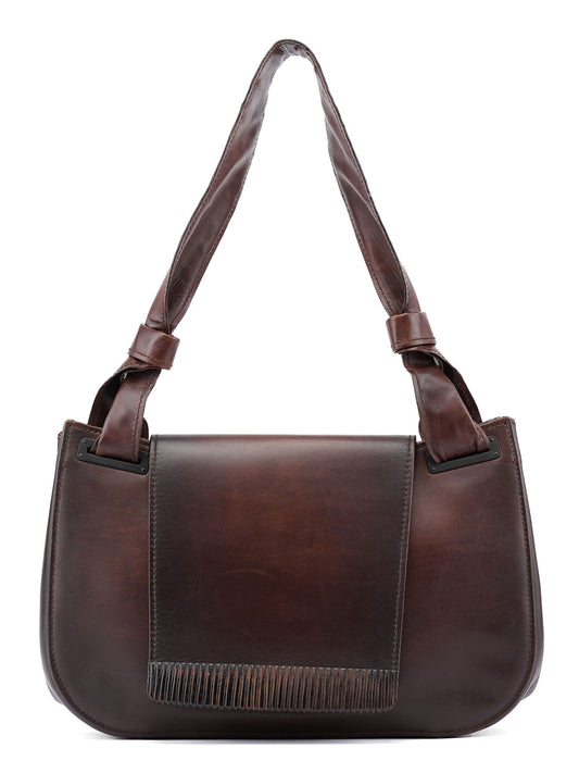 2002 Brown Calfskin Flap Shoulder Bag