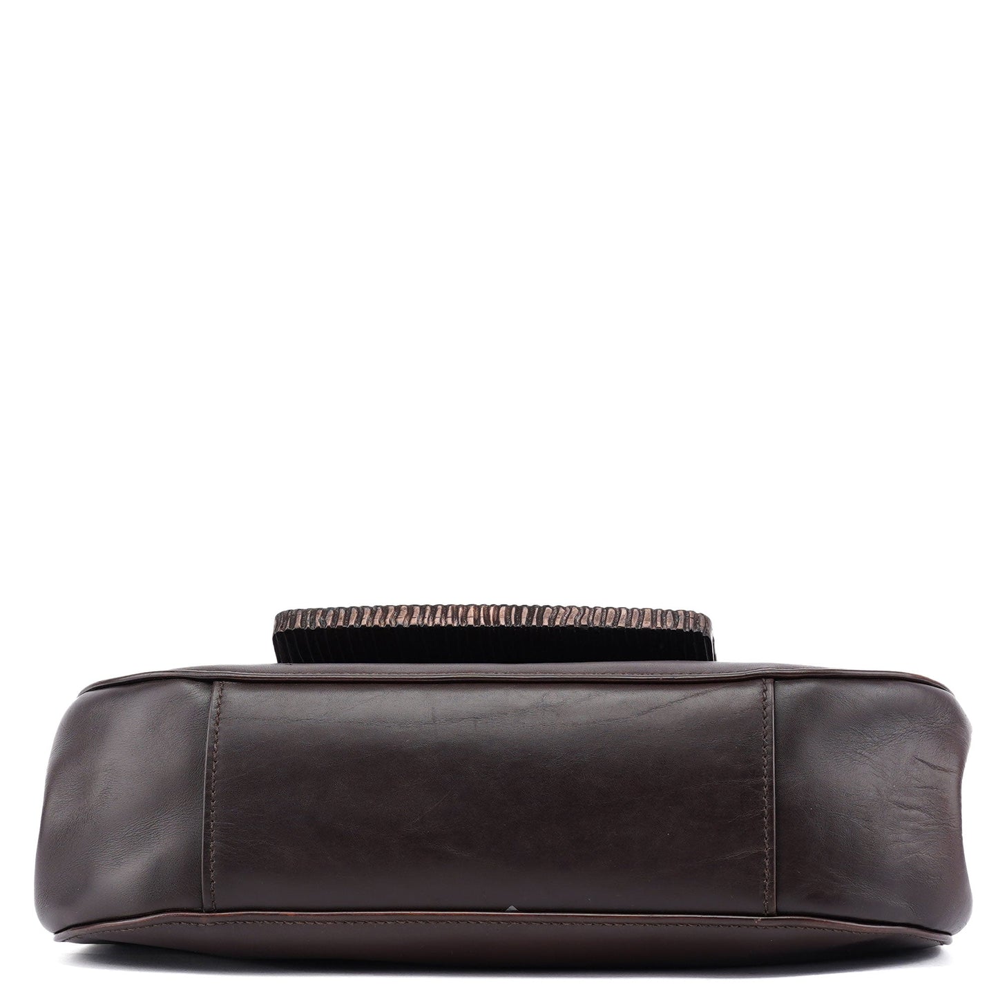 2002 Brown Calfskin Flap Shoulder Bag