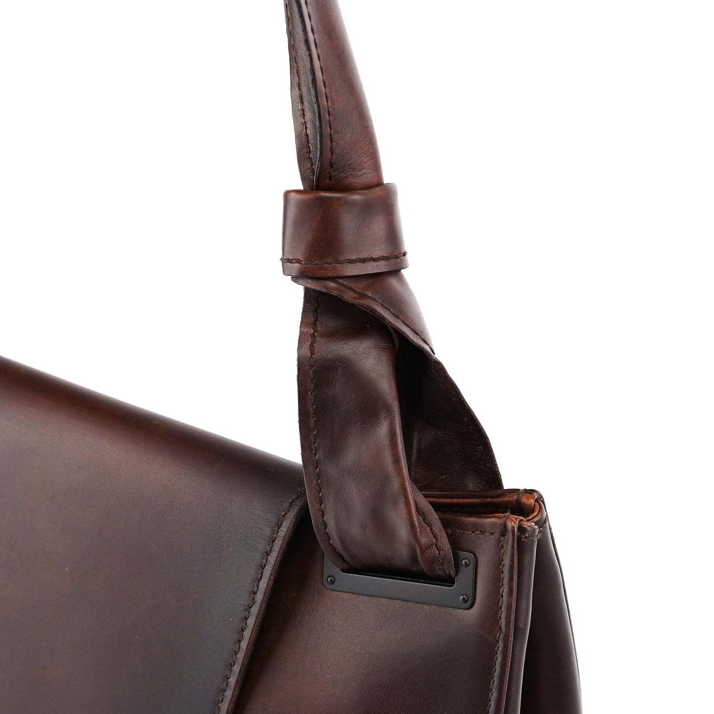 2002 Brown Calfskin Flap Shoulder Bag