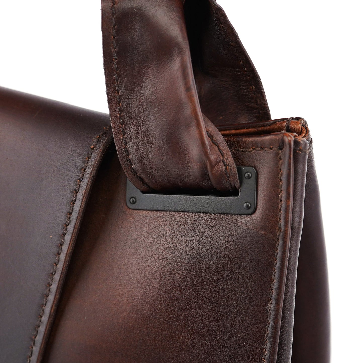 2002 Brown Calfskin Flap Shoulder Bag