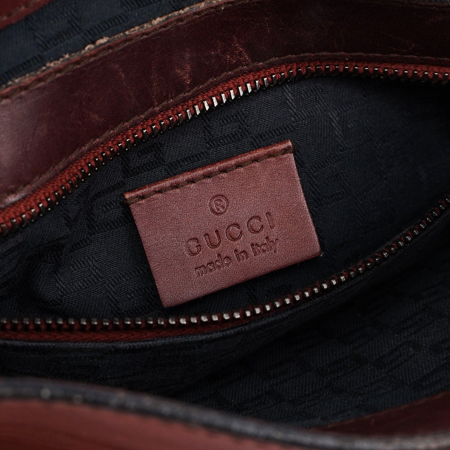 2002 Brown Leather Wood Handle Bag