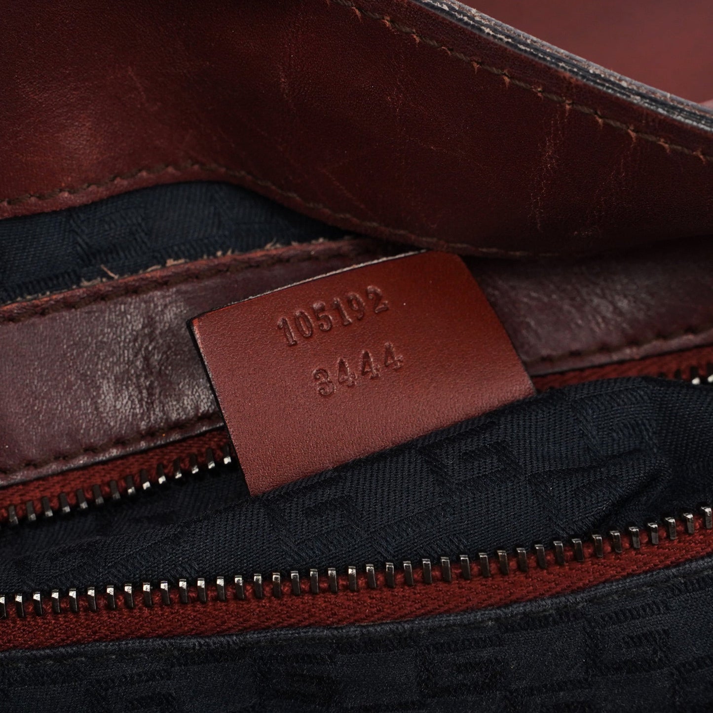 2002 Brown Leather Wood Handle Bag