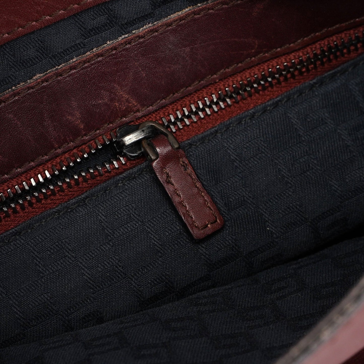 2002 Brown Leather Wood Handle Bag