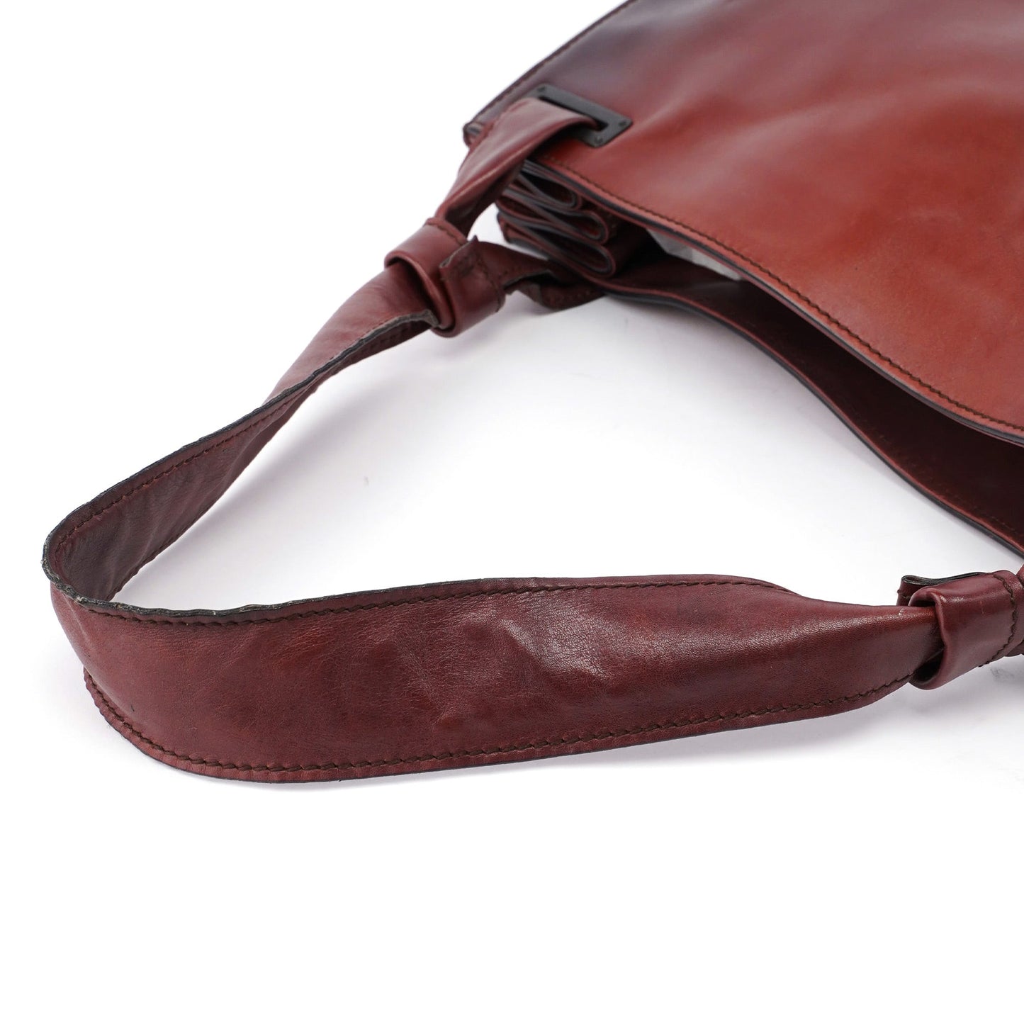 2002 Burgundy Calfskin Shoulder Bag