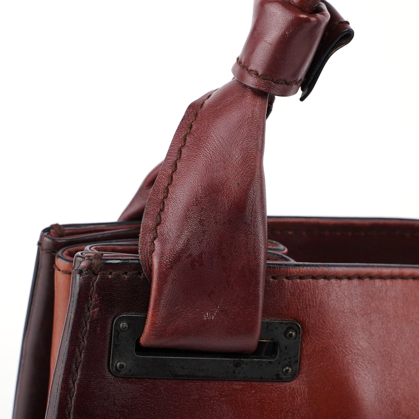 2002 Burgundy Calfskin Shoulder Bag