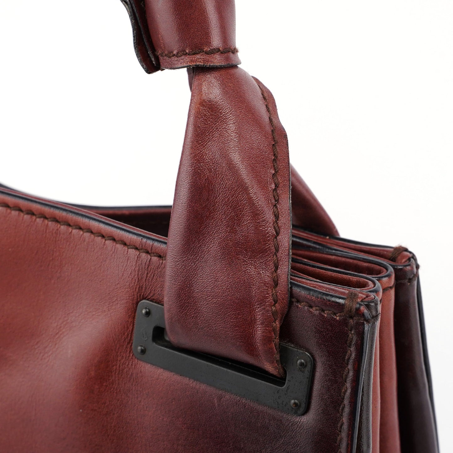 2002 Burgundy Calfskin Shoulder Bag