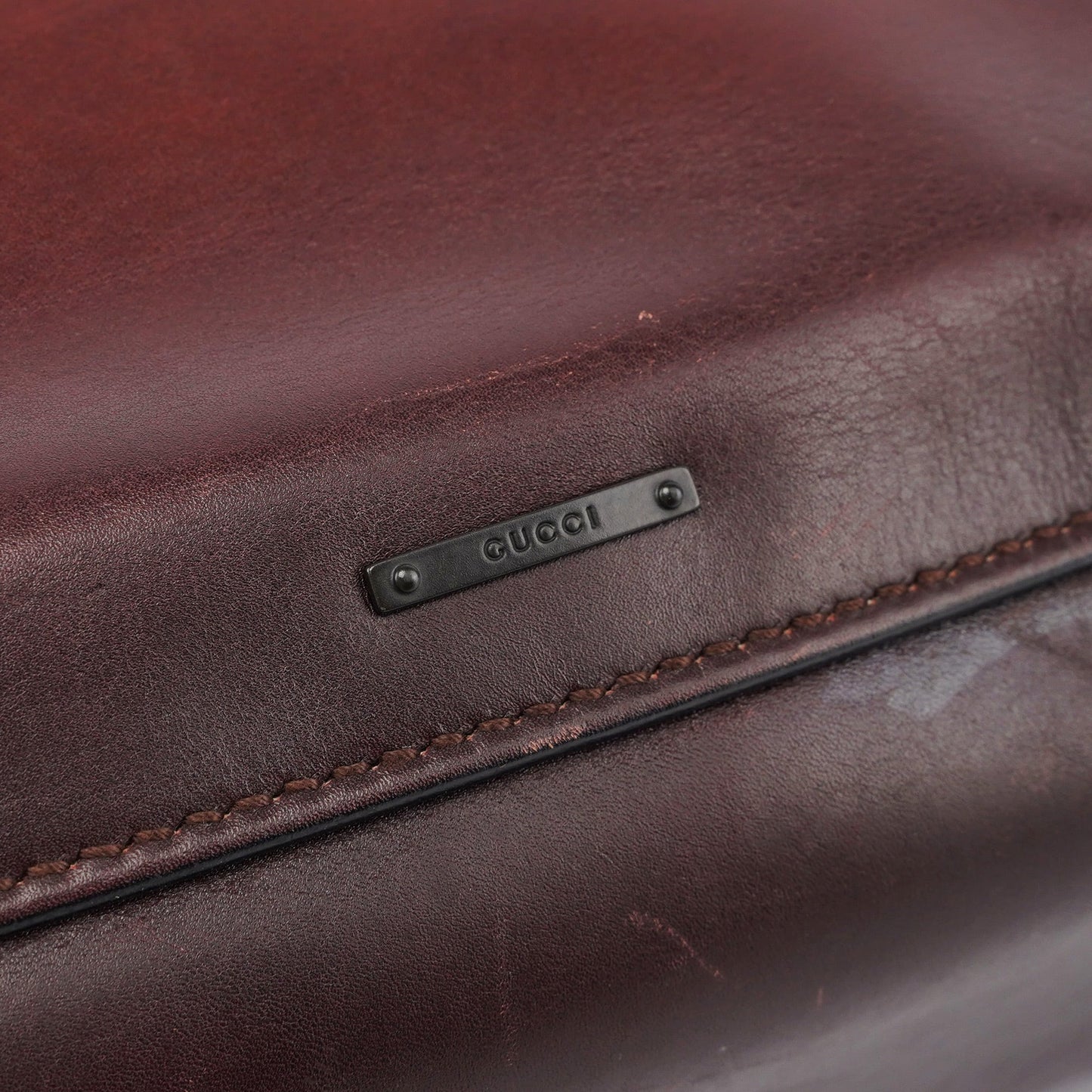 2002 Burgundy Calfskin Shoulder Bag