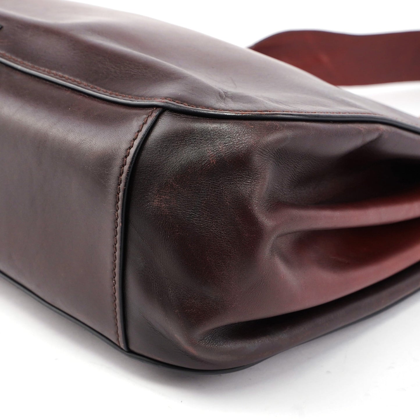 2002 Burgundy Calfskin Shoulder Bag
