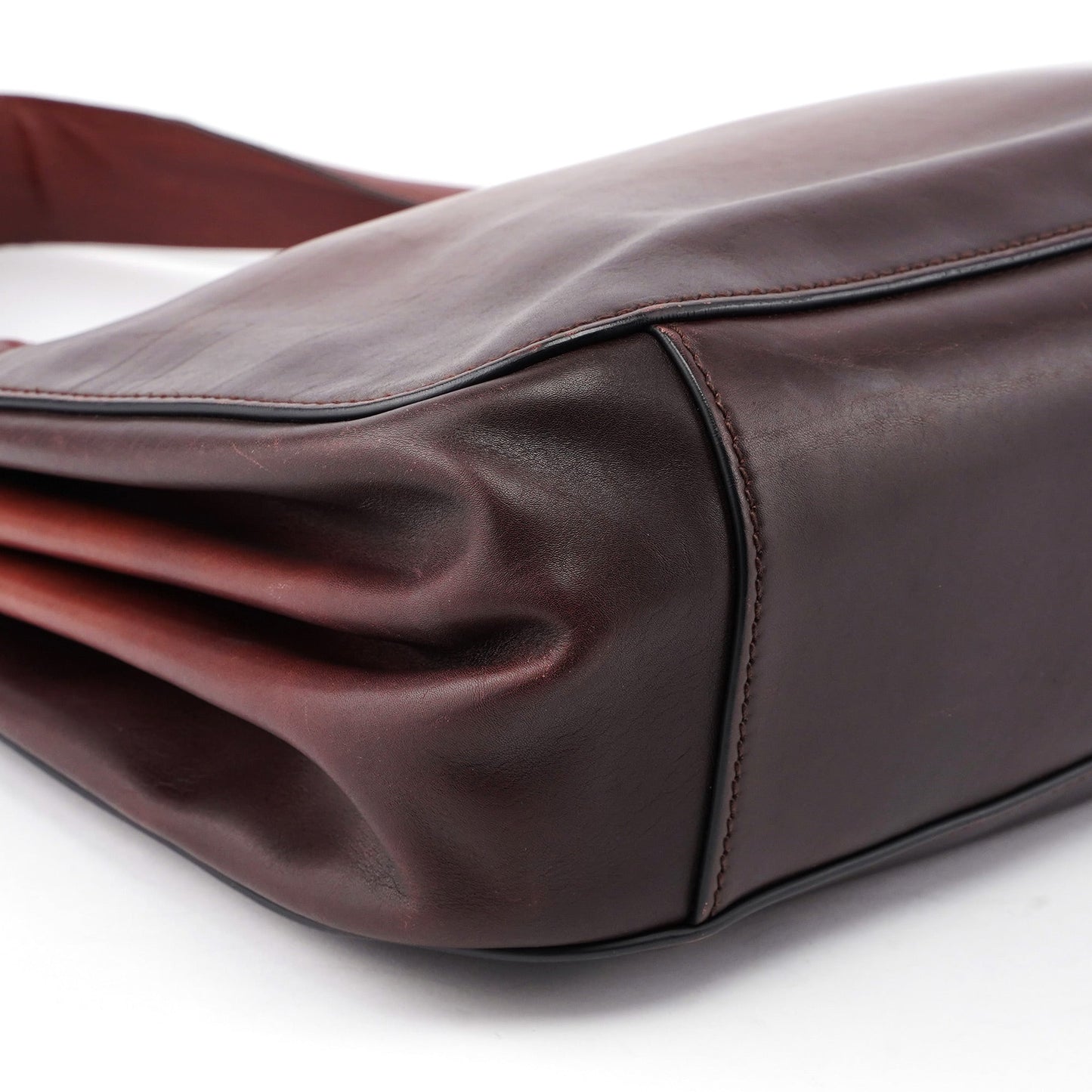2002 Burgundy Calfskin Shoulder Bag