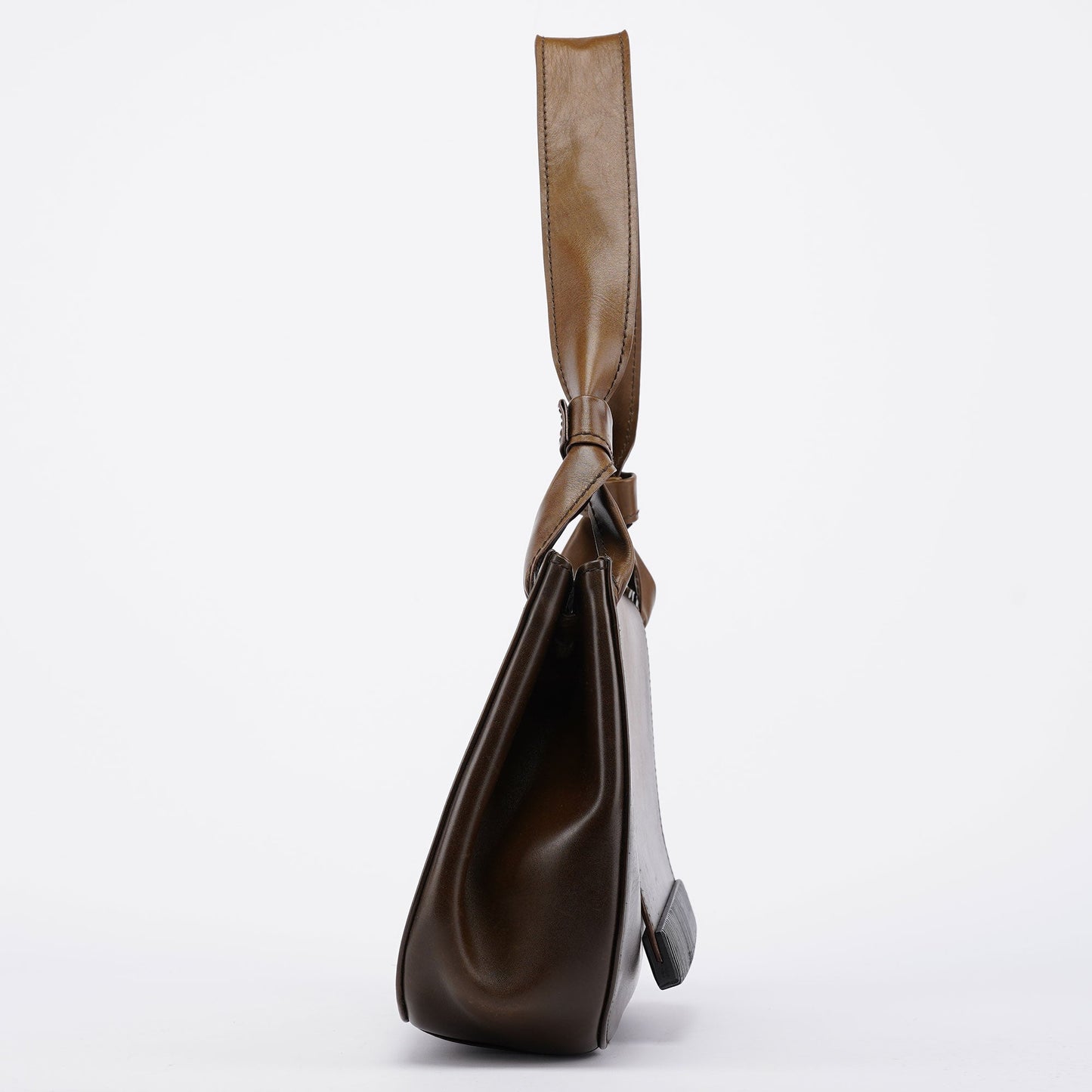 2002 Calfskin Wood Flap Shoulder Bag