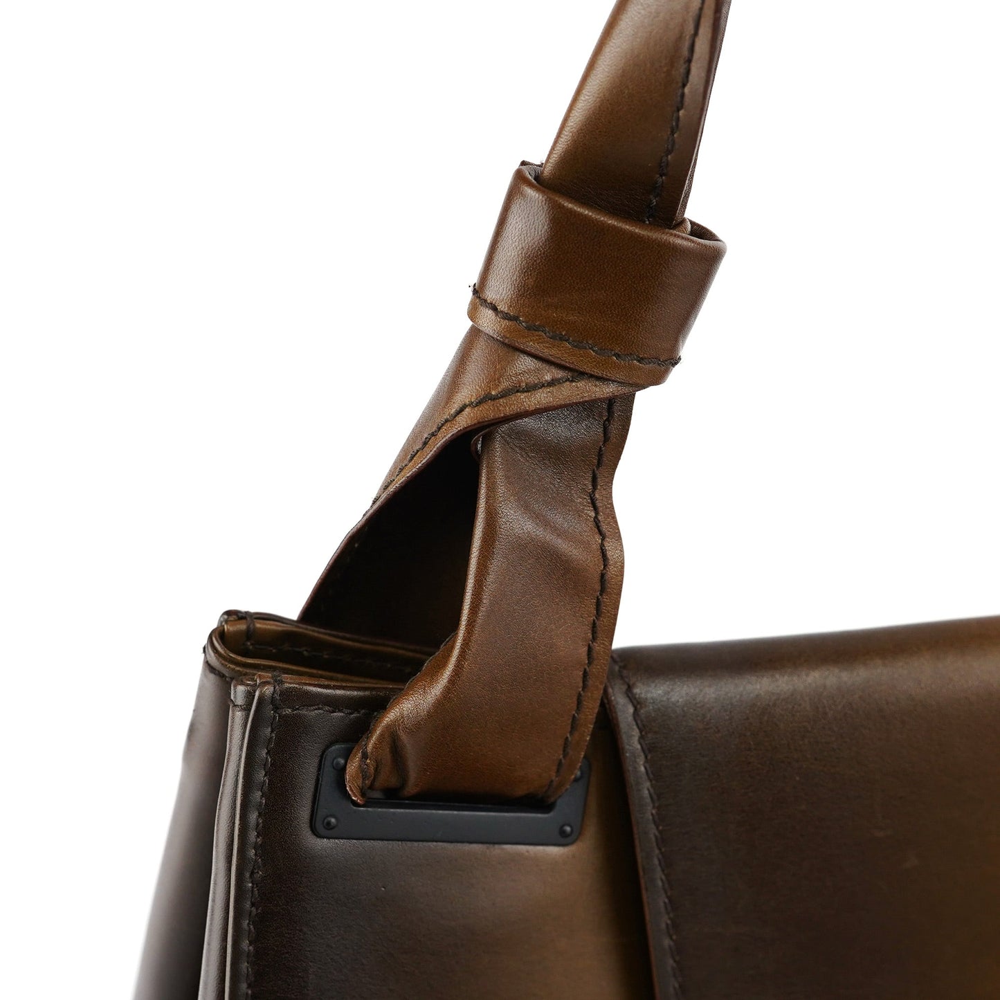 2002 Calfskin Wood Flap Shoulder Bag